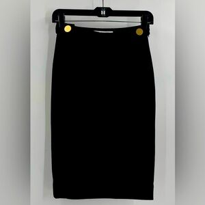 diane von furstenberg | black  pencil skirt with golden buttons